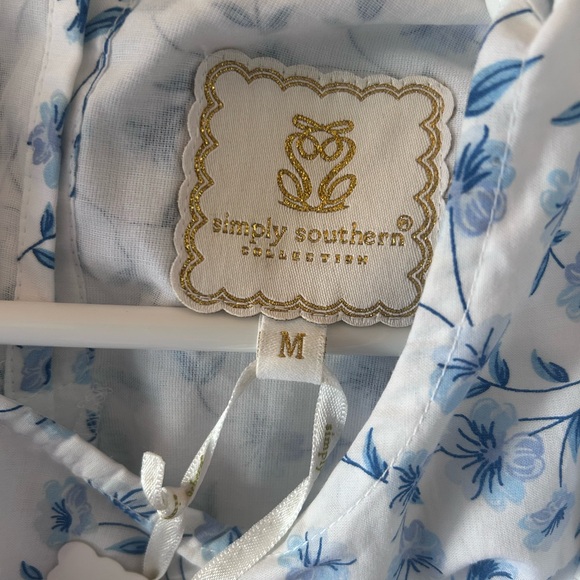 Simply Southern - NWT Blue & White Floral Mini Dress Size Medium - Picture 10 of 12